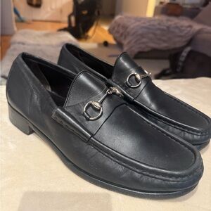 Gucci 1953 Horsebit Black Leather Men's Slip-On Loafers